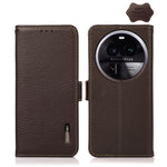 KHAZNEH Custodia per telefono RFID in vera pelle Litchi magnetica laterale, For OPPO Find X6 Pro, For OPPO Find X6, For Samsung Galaxy M14 5G