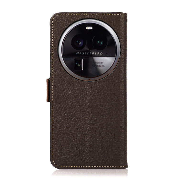 KHAZNEH Custodia per telefono RFID in vera pelle Litchi magnetica laterale, For OPPO Find X6 Pro, For OPPO Find X6, For Samsung Galaxy M14 5G