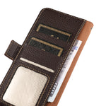 KHAZNEH Custodia per telefono RFID in vera pelle Litchi magnetica laterale, For OPPO Find X6 Pro, For OPPO Find X6, For Samsung Galaxy M14 5G