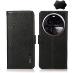 KHAZNEH Custodia per telefono RFID in vera pelle Litchi magnetica laterale, For OPPO Find X6 Pro, For OPPO Find X6, For Samsung Galaxy M14 5G