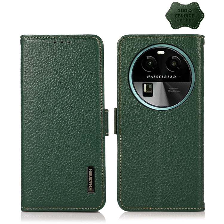 KHAZNEH Custodia per telefono RFID in vera pelle Litchi magnetica laterale, For OPPO Find X6 Pro, For OPPO Find X6, For Samsung Galaxy M14 5G