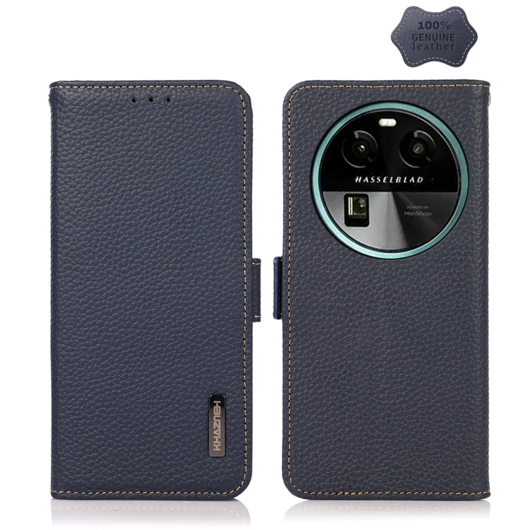 KHAZNEH Custodia per telefono RFID in vera pelle Litchi magnetica laterale, For OPPO Find X6 Pro, For OPPO Find X6, For Samsung Galaxy M14 5G