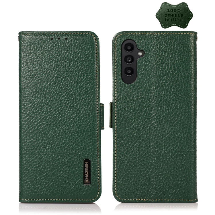 KHAZNEH Custodia per telefono RFID in vera pelle Litchi magnetica laterale, For OPPO Find X6 Pro, For OPPO Find X6, For Samsung Galaxy M14 5G