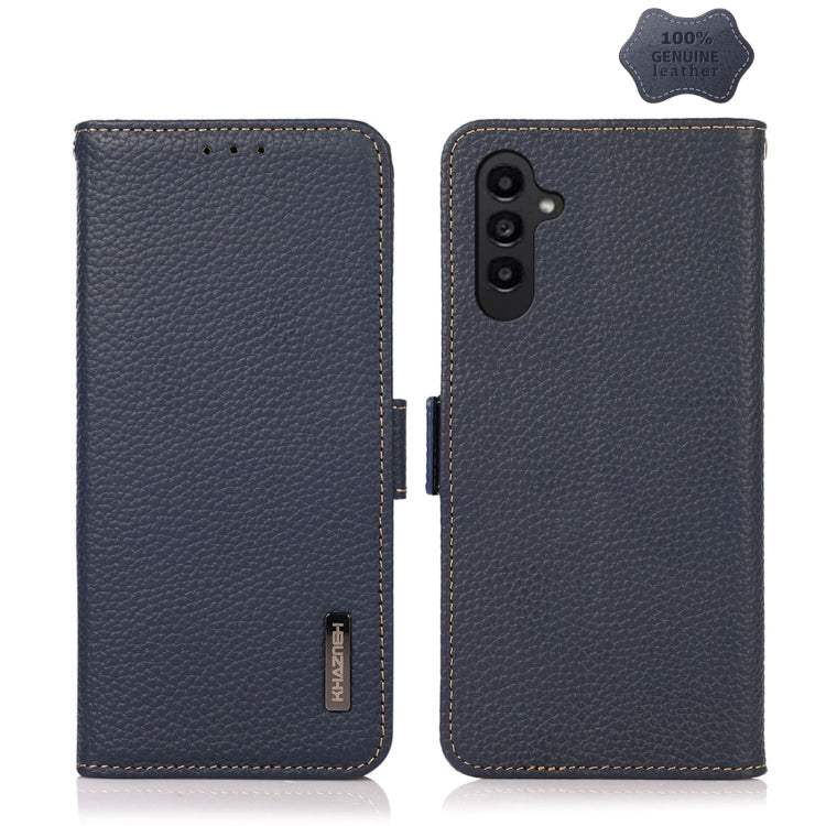 KHAZNEH Custodia per telefono RFID in vera pelle Litchi magnetica laterale, For OPPO Find X6 Pro, For OPPO Find X6, For Samsung Galaxy M14 5G