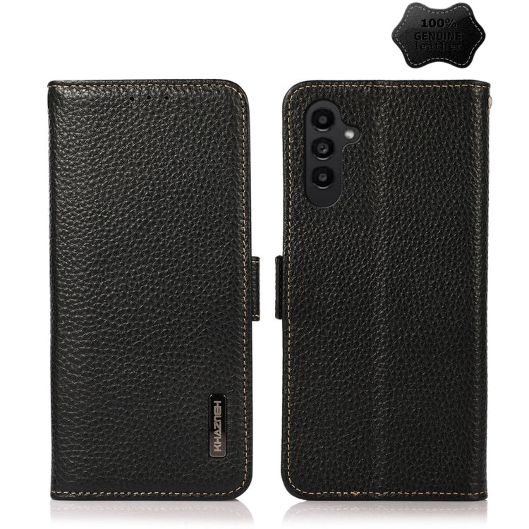 KHAZNEH Custodia per telefono RFID in vera pelle Litchi magnetica laterale, For OPPO Find X6 Pro, For OPPO Find X6, For Samsung Galaxy M14 5G