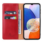 Fierre Shann PU Custodia per telefono in vera pelle con texture in pelle, For Samsung Galaxy A14 5G, For Samsung Galaxy A23, For Samsung Galaxy A34 5G