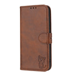 Custodia per telefono in pelle a conchiglia con motivo Happy Cat goffrato, For Xiaomi Redmi 12C, For Samsung Galaxy A24 4G