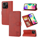Custodia per telefono in pelle a conchiglia con motivo Happy Cat goffrato, For Xiaomi Redmi 12C, For Samsung Galaxy A24 4G