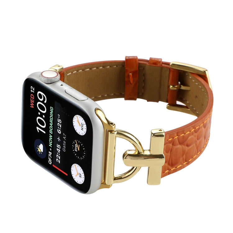 Cinturino per orologio in vera pelle coccodrillo con fibbia a D, For Apple Watch Series 8&7 45mm, For Apple Watch Series 8&7 41mm
