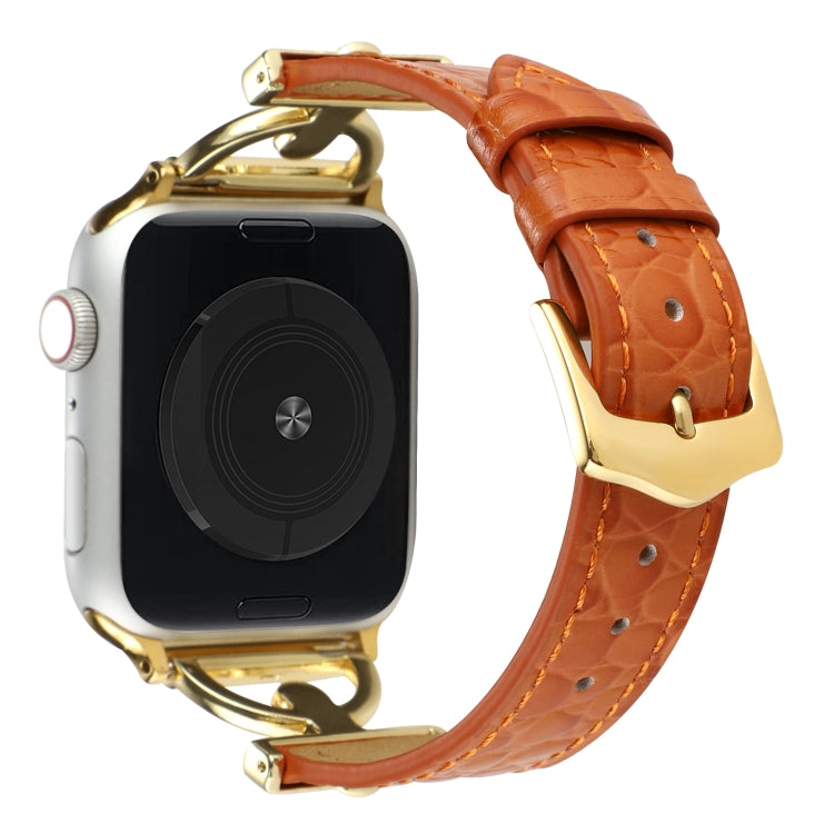 Cinturino per orologio in vera pelle coccodrillo con fibbia a D, For Apple Watch Series 8&7 45mm, For Apple Watch Series 8&7 41mm