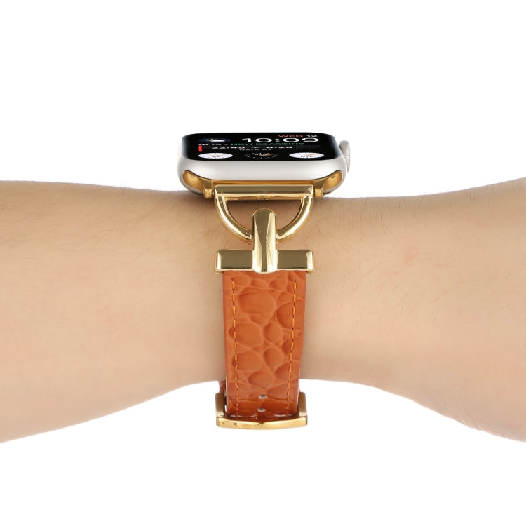 Cinturino per orologio in vera pelle coccodrillo con fibbia a D, For Apple Watch Series 8&7 45mm, For Apple Watch Series 8&7 41mm