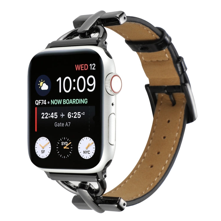 Cinturino per orologio in vera pelle coccodrillo con fibbia a D, For Apple Watch Series 8&7 45mm, For Apple Watch Series 8&7 41mm