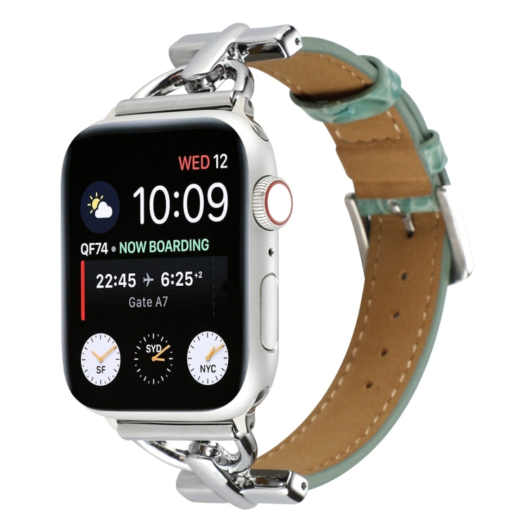Cinturino per orologio in vera pelle coccodrillo con fibbia a D, For Apple Watch Series 8&7 45mm, For Apple Watch Series 8&7 41mm