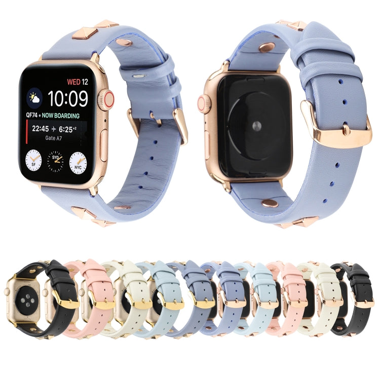 Cinturino per orologio in vera pelle rivettata a fila singola, For Apple Watch Series 8&7 45mm, For Apple Watch Series 8&7 41mm