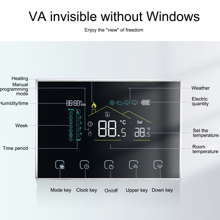 Termostato intelligente wireless con schermo LED WiFi