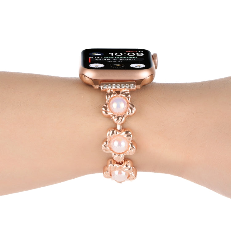 Cinturino per orologio in metallo con bracciale fiore, For Apple Watch Series 8&7 45mm, For Apple Watch Series 8&7 41mm