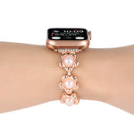 Cinturino per orologio in metallo con bracciale fiore, For Apple Watch Series 8&7 45mm, For Apple Watch Series 8&7 41mm