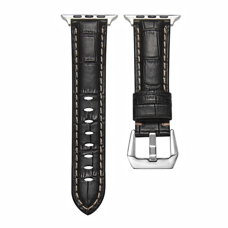Cinturino per orologio in vera pelle con fibbia argento, For Apple Watch Series 8&7 45mm, For Apple Watch Series 8&7 41mm