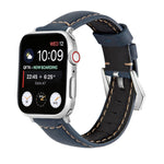 Cinturino per orologio in vera pelle con fibbia argento, For Apple Watch Series 8&7 45mm, For Apple Watch Series 8&7 41mm