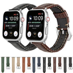 Cinturino per orologio in vera pelle con fibbia argento, For Apple Watch Series 8&7 45mm, For Apple Watch Series 8&7 41mm