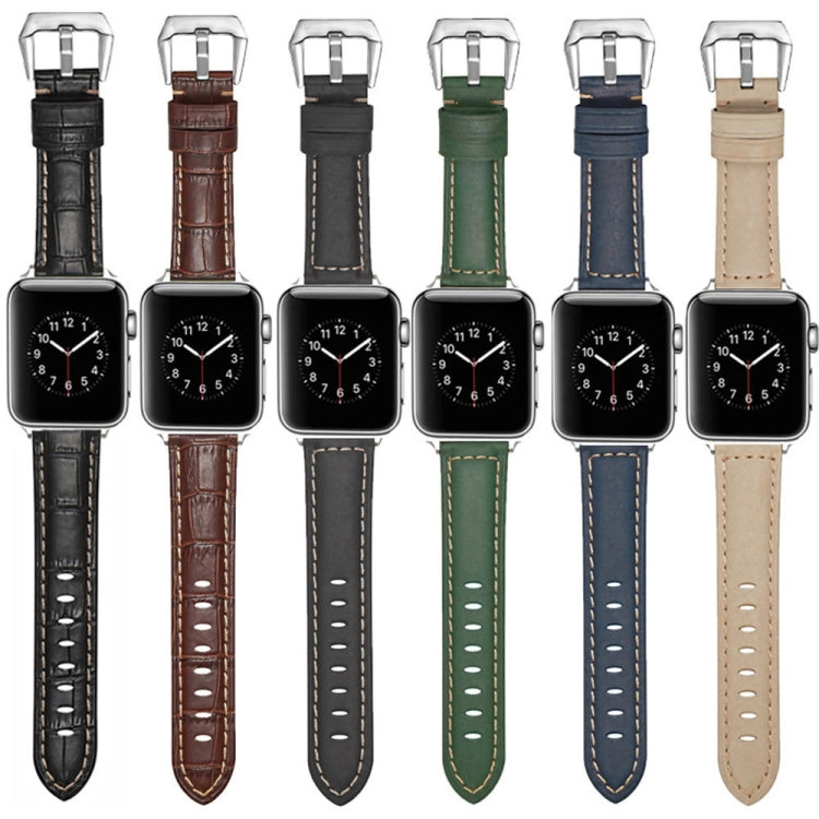 Cinturino per orologio in vera pelle con fibbia argento, For Apple Watch Series 8&7 45mm, For Apple Watch Series 8&7 41mm