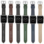 Cinturino per orologio in vera pelle con fibbia argento, For Apple Watch Series 8&7 45mm, For Apple Watch Series 8&7 41mm