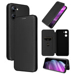 Custodia per telefono in pelle con vibrazione in fibra di carbonio, For OPPO Find X6, For OPPO Find X6 Pro 5G, For Realme V30 / V30T, For Blackview A85