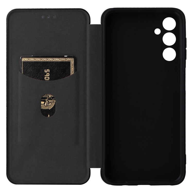 Custodia per telefono in pelle con vibrazione in fibra di carbonio, For Samsung Galaxy M14 5G Global