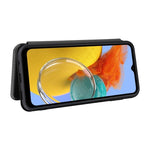 Custodia per telefono in pelle con vibrazione in fibra di carbonio, For Samsung Galaxy M14 5G Global