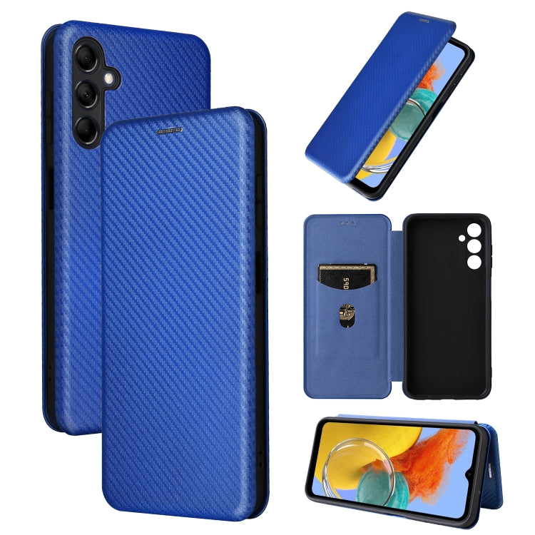 Custodia per telefono in pelle con vibrazione in fibra di carbonio, For Samsung Galaxy M14 5G Global