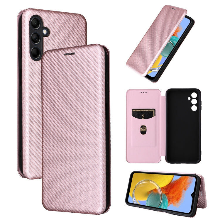 Custodia per telefono in pelle con vibrazione in fibra di carbonio, For Samsung Galaxy M14 5G Global
