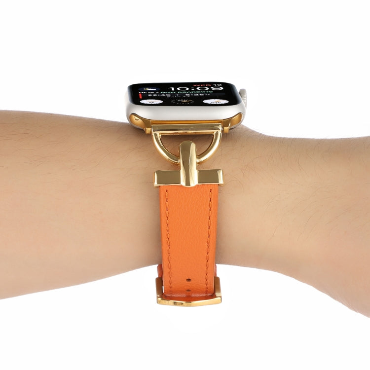 Cinturino per orologio in vera pelle tinta unita con fibbia a D, For Apple Watch Series 8&7 45mm, For Apple Watch Series 8&7 41mm