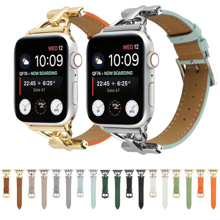 Cinturino per orologio in vera pelle tinta unita con fibbia a D, For Apple Watch Series 8&7 45mm, For Apple Watch Series 8&7 41mm