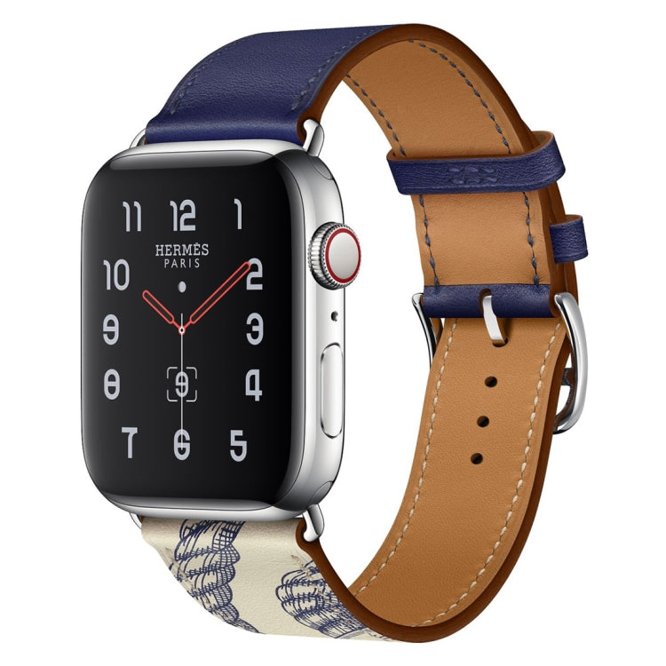 Cinturino in pelle con motivo serigrafato per Apple Watch