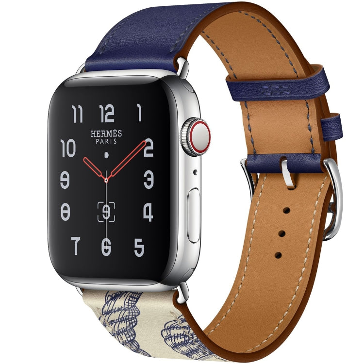 Cinturino in pelle con motivo serigrafato, For Apple Watch Series 7 41mm / 6 & SE & 5 & 4 40mm / 3 & 2 & 1 38mm, For Apple Watch Series 8&7 45mm / SE 2&6&SE&5&4 44mm / 3&2&1 42mm, For Apple Watch Series 8&7 41mm / SE 2&6&SE&5&4 40mm / 3&2&1 38mm       ...