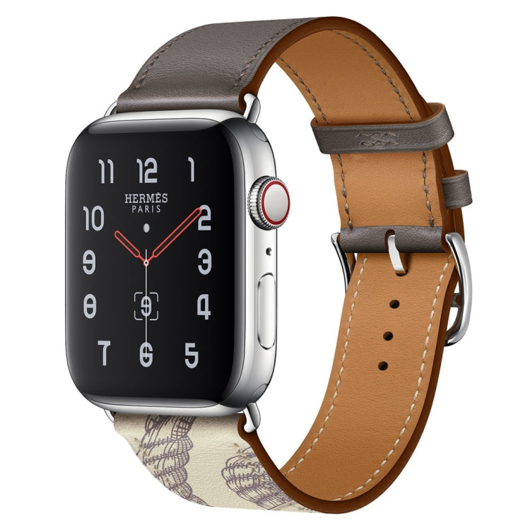 Cinturino in pelle con motivo serigrafato, For Apple Watch Series 7 41mm / 6 & SE & 5 & 4 40mm / 3 & 2 & 1 38mm, For Apple Watch Series 8&7 45mm / SE 2&6&SE&5&4 44mm / 3&2&1 42mm, For Apple Watch Series 8&7 41mm / SE 2&6&SE&5&4 40mm / 3&2&1 38mm       ...