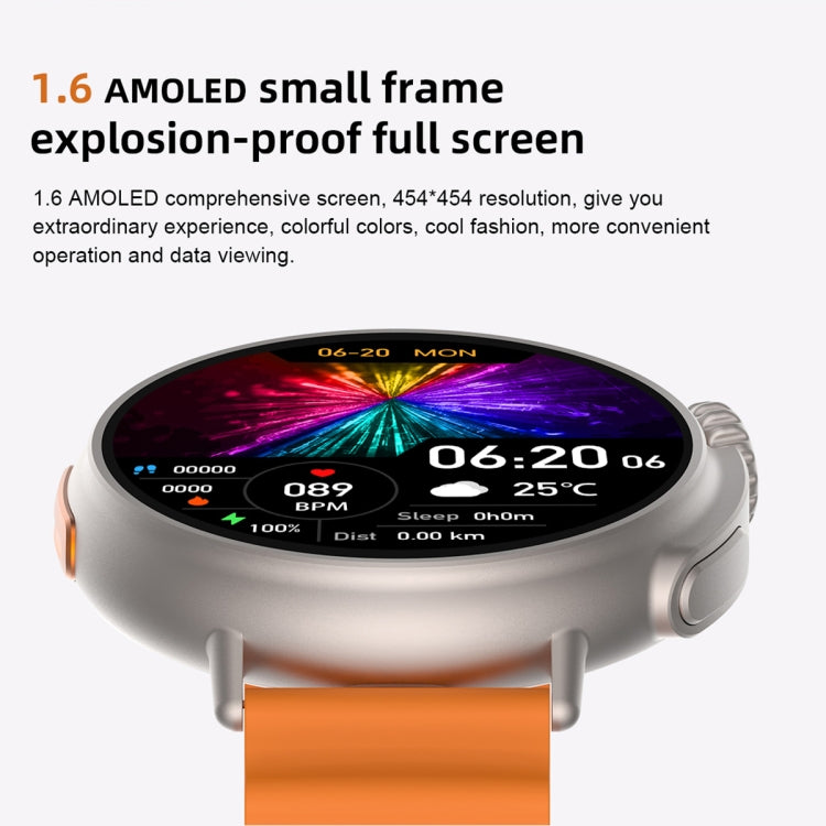 MT30 Smart Watch con cinturino in TPU con schermo HD da 1,6 pollici supporta chiamate vocali/monitoraggio dell'ossigeno nel sangue, TPU Strap