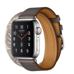Cinturino in pelle con motivo serigrafato per Apple Watch