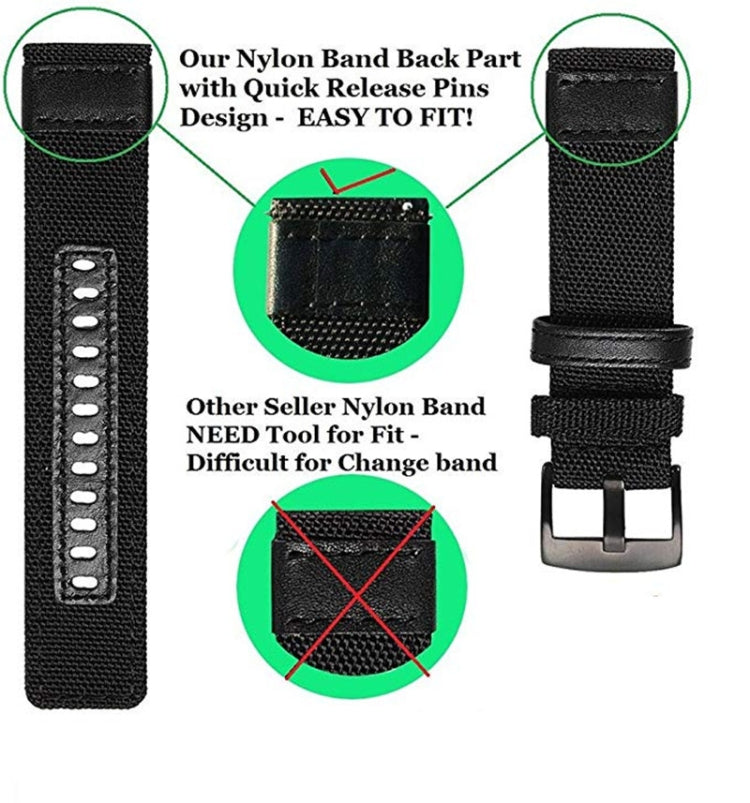 Cinturino universale in pelle di nylon, 20mm, 22mm