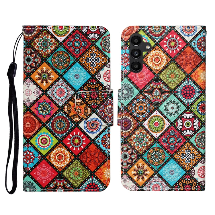 Custodia per cellulare in pelle con motivo a disegno colorato, For Samsung Galaxy A24 4G
