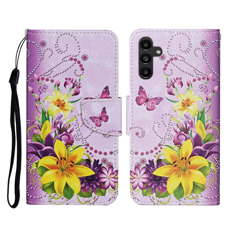 Custodia per cellulare in pelle con motivo a disegno colorato, For Samsung Galaxy A24 4G