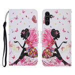 Custodia per cellulare in pelle con motivo a disegno colorato, For Samsung Galaxy A24 4G