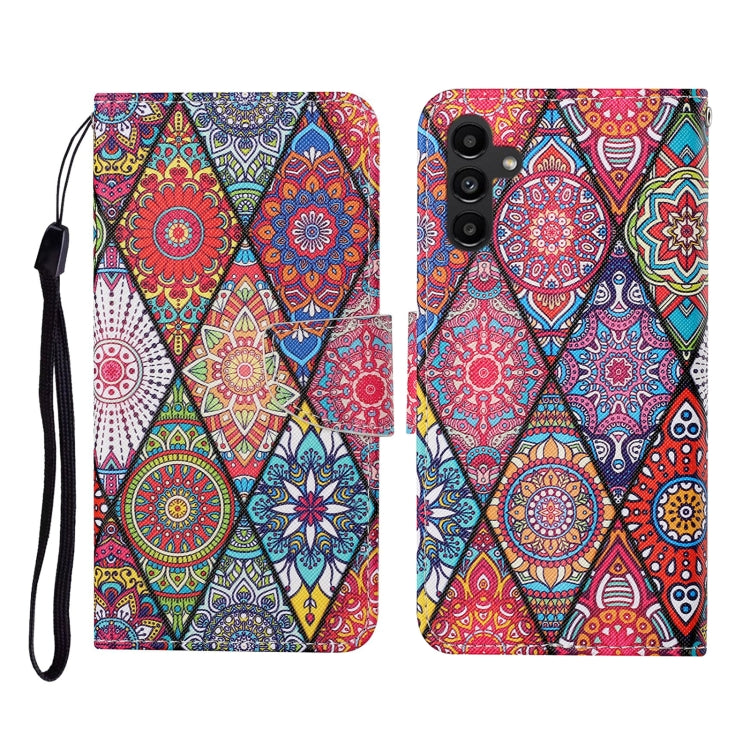 Custodia per cellulare in pelle con motivo a disegno colorato, For Samsung Galaxy A24 4G