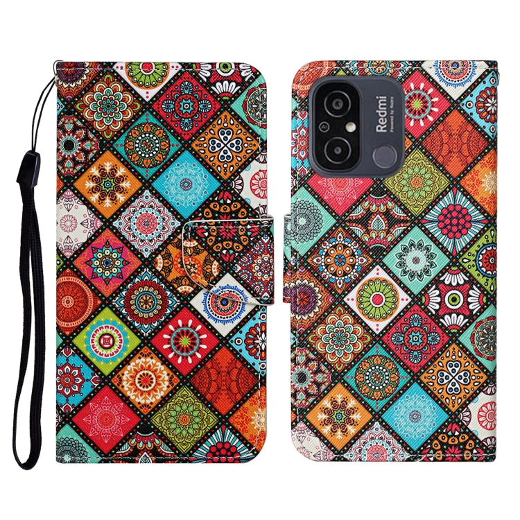 Custodia per cellulare in pelle con motivo a disegno colorato, For Xiaomi Redmi 12C