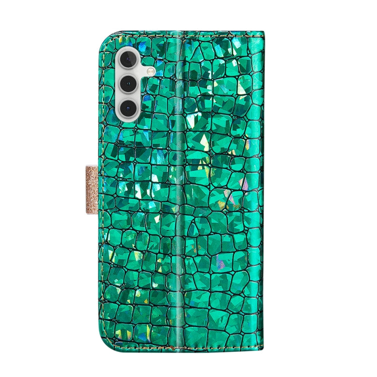 Custodia per telefono in pelle con texture coccodrillo in polvere glitterata laser, For Samsung Galaxy A24 4G, For Samsung Galaxy A34 5G, For Samsung Galaxy A54 5G