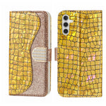 Custodia per telefono in pelle con texture coccodrillo in polvere glitterata laser, For Samsung Galaxy A24 4G, For Samsung Galaxy A34 5G, For Samsung Galaxy A54 5G