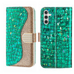 Custodia per telefono in pelle con texture coccodrillo in polvere glitterata laser, For Samsung Galaxy A24 4G, For Samsung Galaxy A34 5G, For Samsung Galaxy A54 5G