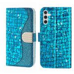Custodia per telefono in pelle con texture coccodrillo in polvere glitterata laser, For Samsung Galaxy A24 4G, For Samsung Galaxy A34 5G, For Samsung Galaxy A54 5G