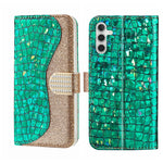 Custodia per telefono in pelle con texture coccodrillo in polvere glitterata laser, For Samsung Galaxy A24 4G, For Samsung Galaxy A34 5G, For Samsung Galaxy A54 5G