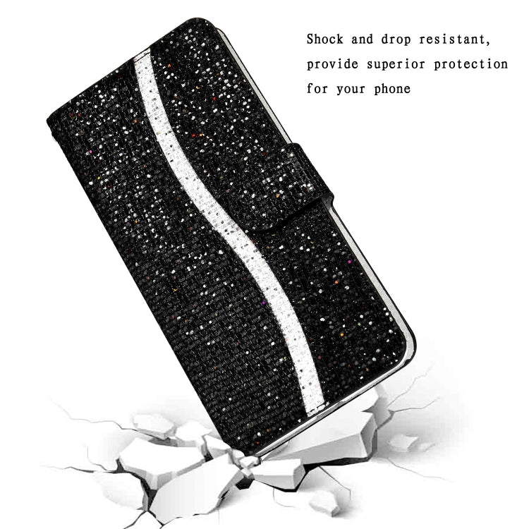 Custodia per telefono in pelle con glitter polvere, For Samsung Galaxy A24 4G, For Samsung Galaxy A34 5G, For Samsung Galaxy A54 5G